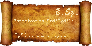 Bartakovics Szórád névjegykártya